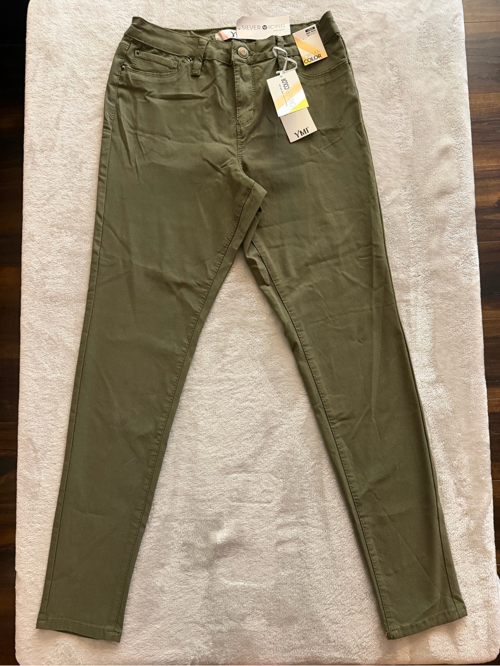 YMI Forever Color Olive Mid-Rise Skinny Jeans NWT Size Large